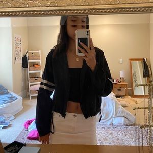 black and white windbreaker